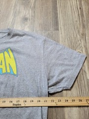 Batman T-Shirt Mens XL Gray Classic Logo DC Comics Superhero Tee Retro