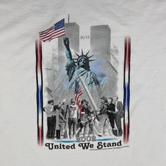 Vtg 9/11 United We Stand Tribute T-shirt Men’s XL White 2002 Memorial USA Y2K