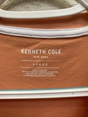Kenneth Cole Shirt Mens Large Apricot Orange Short Sleeve Henley Tee T-shirt NWT
