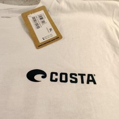 Costa Del Mar Shirt Mens XL White Tagless Crew Neck Catch Release Graphic
