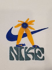 Nike Max90 Earth Day Tee FV3740-901 Embroidered Beige Cotton Small Loose Fit EUC