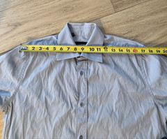Gucci Luxury Short Sleeve Button Up Shirt Men’s 15 3/4 (40) Gray Made in Italy
