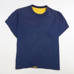 Vintage Two Tone Double Face T-Shirt Size XL Blue Yellow