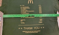 Men’s T Shirt McDonald’s McGold Card Receipt Thank You Employee Size L