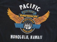 VTG Pacific Harley Davidson T Shirt Honolulu Fire Eagle 1996 & 03 Men’s XL Black