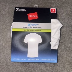 Hanes Men 2 Pack Tagless X-Temp All day Performance T-Shirts Size Small White