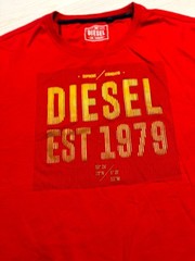 Diesel T Shirt Mens 2XL Red Cotton T-Diegor Graphic Casual Short Sleeve Pullover