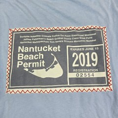 Nantucket Beach Permit Shirt Lot 2 Men L Blue White Coastal Nautical 2013 & 19