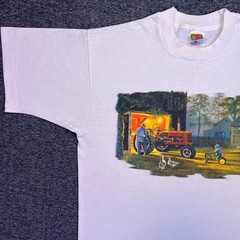 VTG 90s Common Ground Graphic Shirt Mens L White Single Stitched Dave Barnhouse