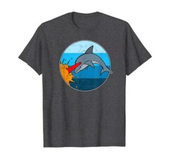 Retro Laser Dolphin T-Shirt Funny Dolphin Tee by Turbo Volcano *NEW* 5 Colors!