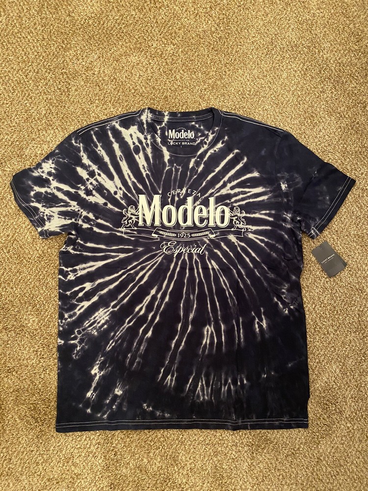 Lucky Brand Men’s Short Sleeve Crew Neck Modelo Tie Dye Tee, Blue Multi, S