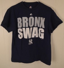Majestic New York Yankees Bronx Swag MLB T-shirt Adult Medium NY Navy Blue