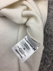 Members Mark Thermal Henley Shirt Mens Size XL Off White Long Sleeve Cotton