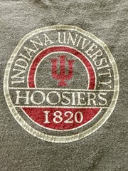 VINTAGE Indiana University Hoosiers 100% Cotton Gray Long Sleeve Shirt Men’s M