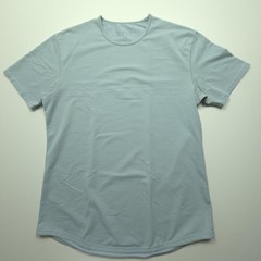 BYLT Mens Shirt Large Light Blue Drop Cut Crewneck Soft Stretch Tee Casual Gym L