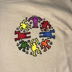 Keith Haring Casual Double Sided Graphic Long Sleeve Shirt – Mens Medium M