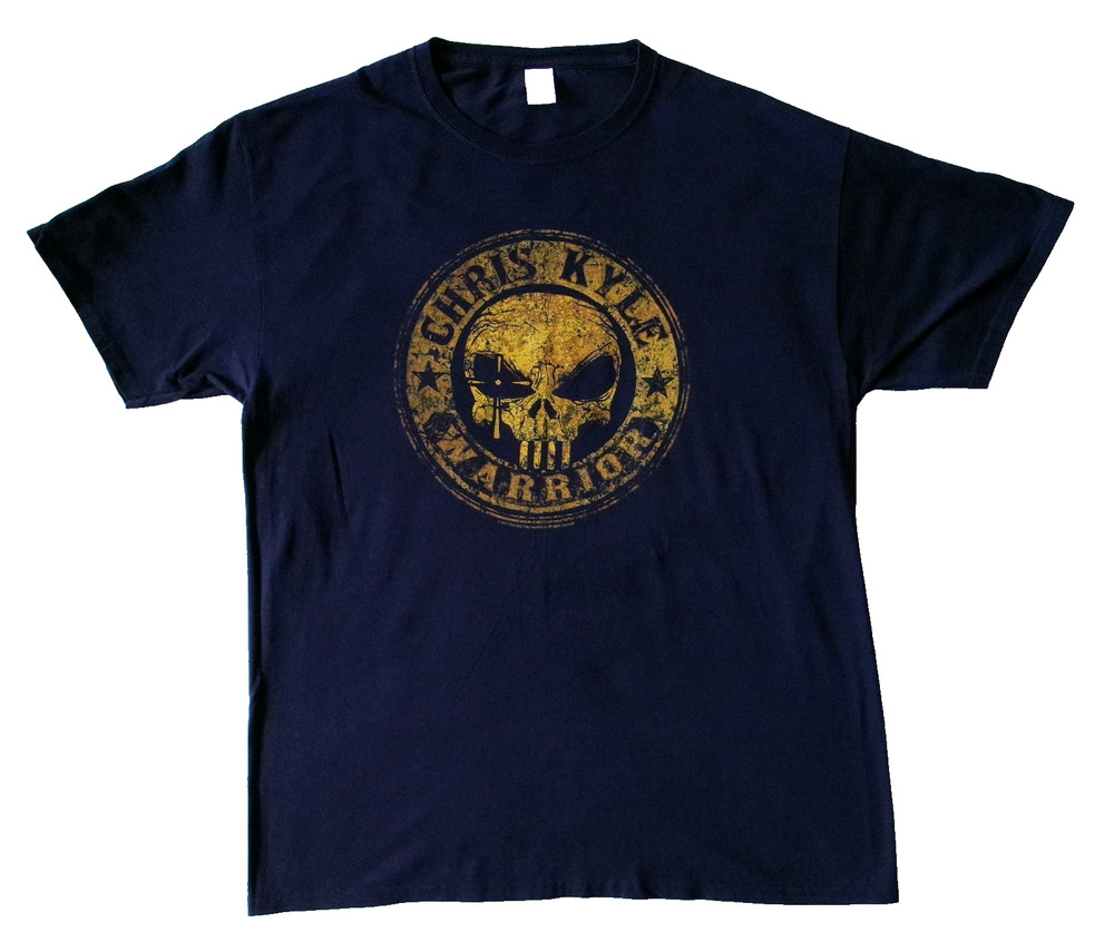 Chris Kyle Warrior Frog Foundation T-Shirt Men’s Large Navy Blue Skull Tee