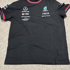 New AMG Petronas Short Sleeve Lightweight Crewneck Tee Black Size Medium