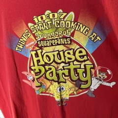Vintage Y2K Nickelodeon SpongeBob SquarePants House Party TV Promo T-Shirt L/XL