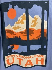 Image One C1717 Men’s ZION NATIONAL PARK UTAH Cotton T-Shirt Blue S Small