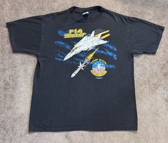 VTG F-14 Tomcat T-shirt Sz XL Black Top Gun Fighter Jet Made In USA 1987 Eagle