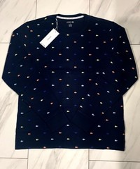 Lacoste Men’s Sleepwear Thermal Long Sleeve T-Shirt Navy Blue New