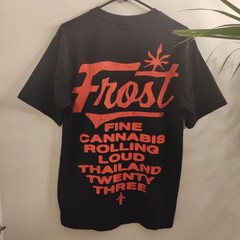 Frost Fine Cannabis M Graphic Tee Black Orange Recreational Dispensary Cotton