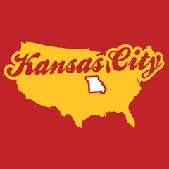 Kansas City USA Script – Football Team Colors Sports T-Shirt – Red
