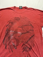 Vintage Zion Rootswear Bob Marley Shirt Size 2XL Red Guitar Reggae Band Music
