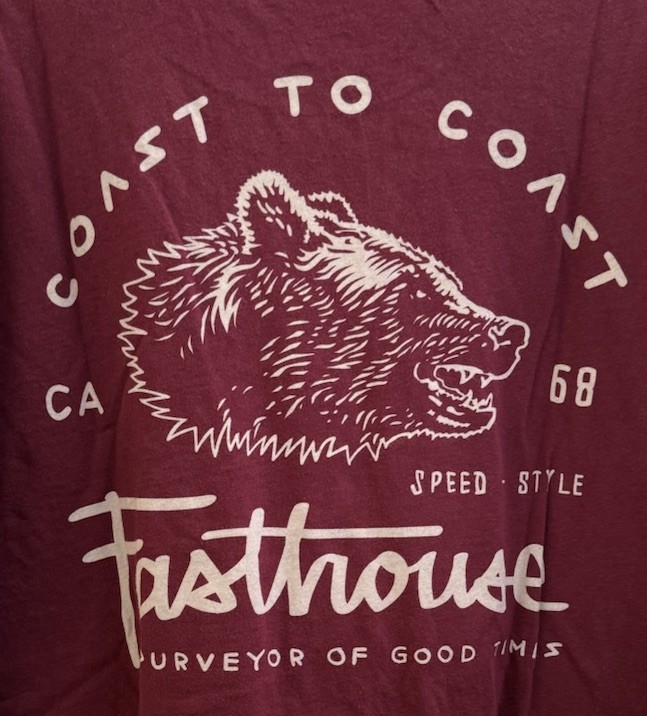 Fasthouse California Bear Men’s burgundy T Shirt Size XL
