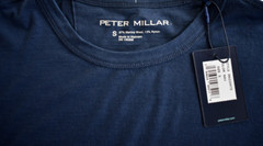 New PETER MILLAR EXCURSIONIST FLEX PERFORMANCE Navy 87%MERINO WOOL T-SHIRT TEE S