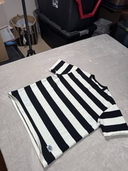 Non Stock MFG Striped Shirt Size Large Thick Cotton Single Stitch
