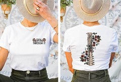 Grow Through It Women Mental Health Shirt Positive Saying Flower Skeleton Medium