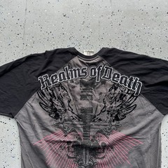 Angel of retribution baggy y2k skater grey black label tee size 3XL