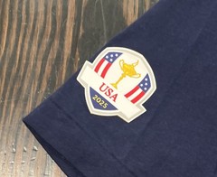 RLX Ralph Lauren 2025 USA Ryder Cup T Shirt Men’s Medium Blue Cotton NEW