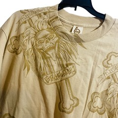 GREEN Apple Tree T Shirt Men’s Size Large Beige Short Sleeve Crewneck Vintage