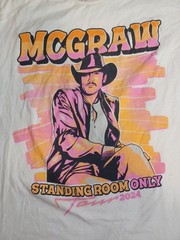 Tim McGraw Tour Tshirt XL 2024 Standing Room Only Tour Dates Concert Graphic