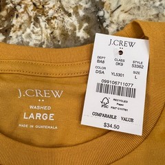 NWT J. Crew Men’s Dried Saffron Gold Washed Jersey Crewneck Tee – SIZE LARGE
