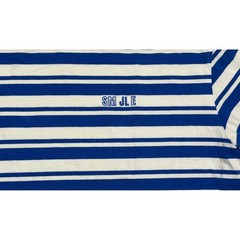 J.Lindeberg Charles Plain Stripe Crewneck T-Shirt Mens Blue White “SMILE” Sz M