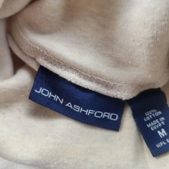 John Ashford Shirt Mens M Beige Turtleneck Long Sleeve Cotton Jersey Lightweight