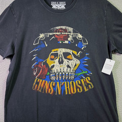 LUCKY BRAND Guns n Roses Mens XL Black Skull Casual Music Rock 80s Metal NWT