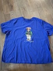 Men’s Polo Ralph Lauren Blue Bear Graphic T Shirt Sz 2XB (2XL)
