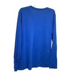 Nautica Mens Blue Long Sleeve T-Shirt Casual Everyday Minimalist Logo