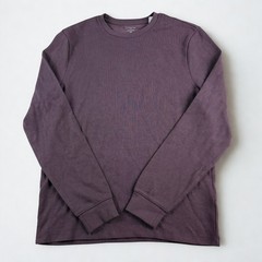 NWT J.Crew Long Sleeve Thermal Shirt Mens S Purple Ribbed Crewneck Basic Preppy