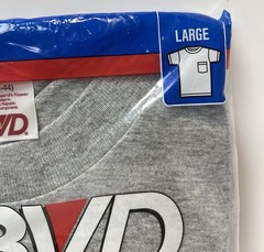 Vintage 90’s BVD Shirt Mens Large 42-44 GRAY HEAVYWEIGHT Pocket Tee T-Shirt NOS