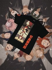 Unisex My hero academia Kirishima red riot panel graphic anime Short Sleeve tee