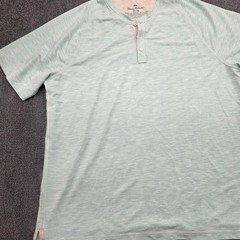 Tommy Bahama Mens XL Henley Shirt Short Sleeve Seafoam Green Heather Recycled