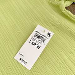 Mode of One Men’s Large T-Shirt Short-Sleeve Relaxed-Fit Crinkle Lime Green