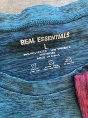 Real Essentials Men’s T-shirts 3 Pack Size LARGE Green Navy Burgandy work out