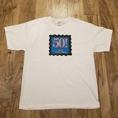 50th Birthday Tee Shirt XL Funny Humor Graphic Been There Done That Glitter NEW